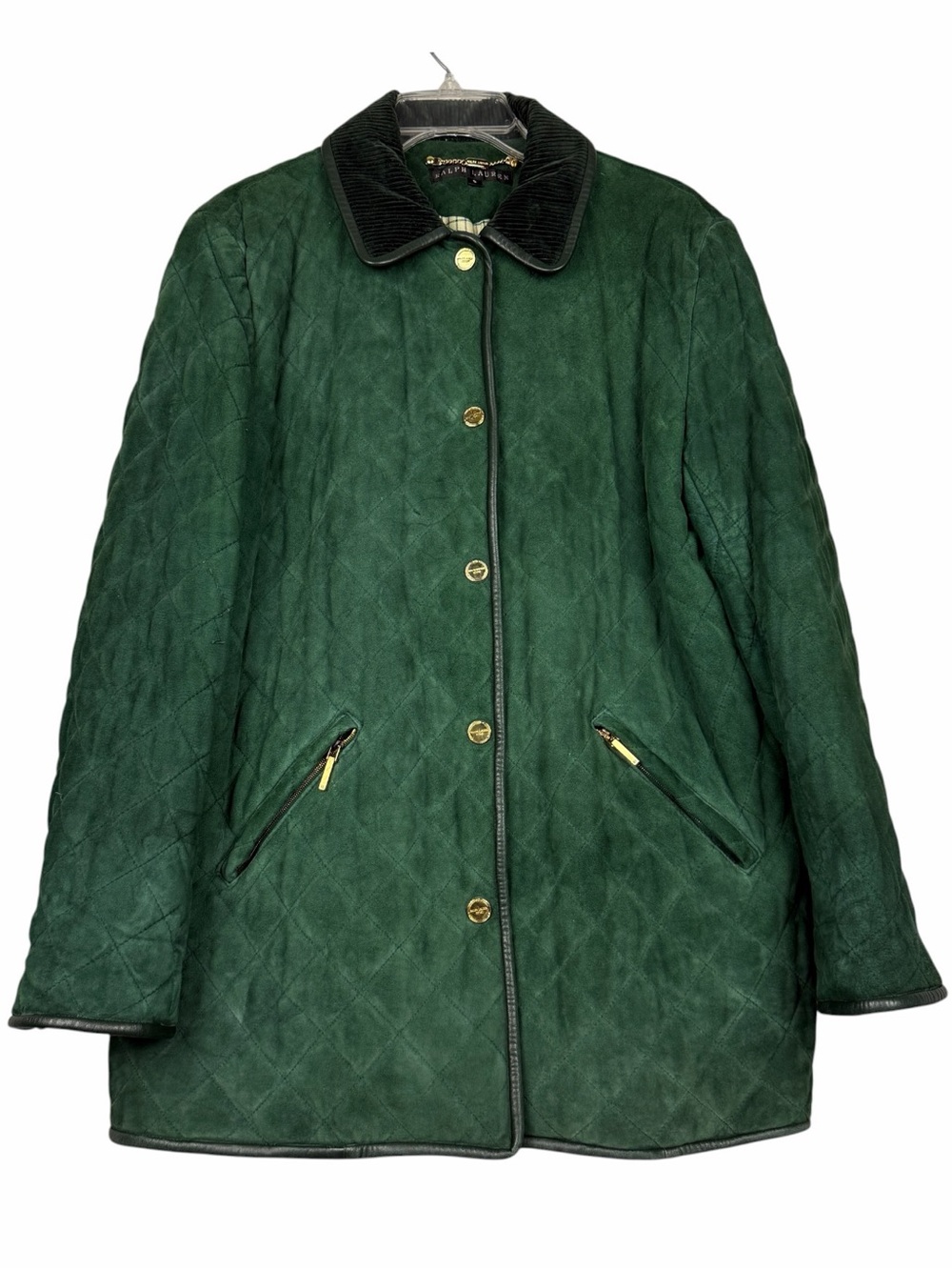 Ralph Lauren Collection Black Label Suede Quilted Chore Barn Coat Snap Jacket